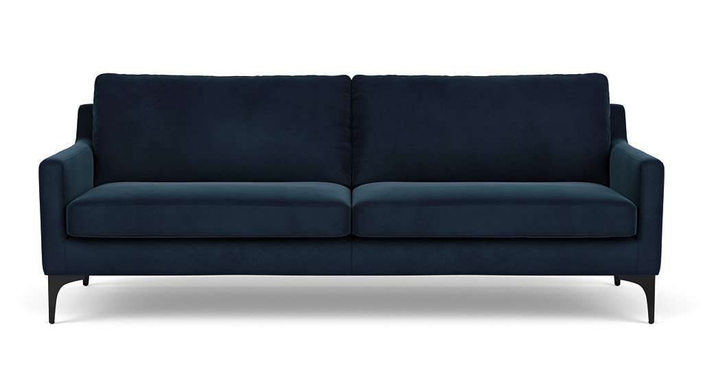 Anna, 3-Seater, Velour Lux Navy - Sofa Company