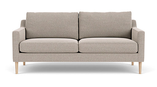 Astha 2 Seater Couch, Agnes Brown, Oak Soap Legs