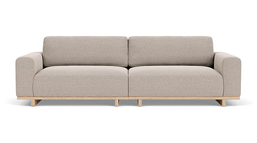 Aya 3.5 Seater Couch, Agnes Brown, Oak soap legs
