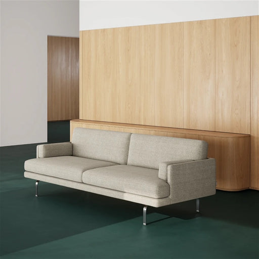 Ernest 3 Seater Sofa, Vega Sand Dune, Chrome Legs