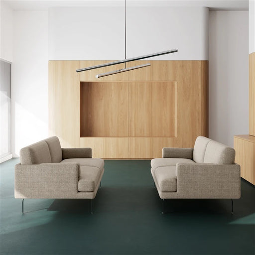 Ernest 3 Seater Sofa, Vega Sand Dune, Chrome Legs